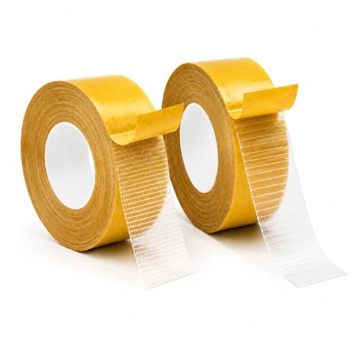 2PCS Cinta adhesiva de doble cara extra fuerte, 3cm×20m, para alfombra, cinta adhesiva de doble cara fina, ideal para alfombra, pared, marco de fotos, cocina, oficina, fácil de despegar y sin dejar ma
