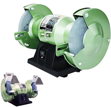 Meuleuse De Banc Compacte 3000 Tr/Min, Meuleuse à Double Roue, Polisseuse Et Aiguiseur électrique De Couteaux Pour Atelier Maison, Métal Et Jade(5in)