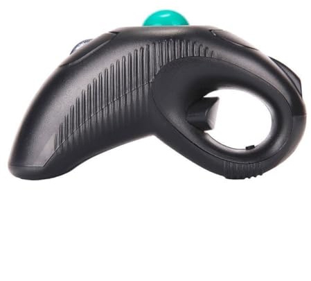 Generisch 2,4 ghz Kabellose USB Trackball Maus mit Daumensteuerung Handgeführte Funkmaus für Laptop Delfinförmig Ergonomisch Schwarz