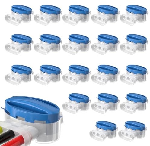 YIPFEN 20 Pezzi Connettori per Cavi Impermeabili (3 Fori), Morsetti per Cavi/Cavo, Cavo Connettore con Gel, per Cavi Elettrici Giardino Esterno, Rasaerba Robot Tagliaerba