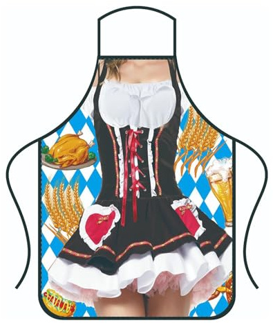Tyskt festförkläde – tysk dirndl klänning förkläden, oljebeständig bakterier, festdräkt, Dirndl förkläden Lederhosen förkläde för BBQ bakning kock