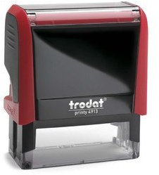 trodat – Printy 4913 Textstempel mit 6 Zeilen Text Farbe: Rot Bright