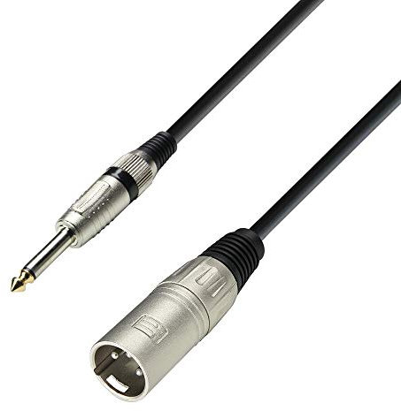 Adam Hall Cables 3 STAR MMP 0100 - Cable de Micro de XLR macho a Jack 6,3 mm mono 1 m