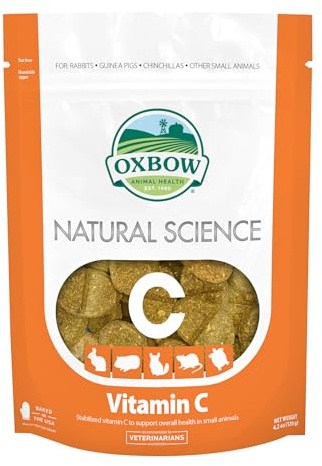 Oxbow Natural Science Vitamin C Supplement, Vitamin C & High-Fiber Timothy Hay, Guinea Pig Items, Made in the USA, Small Pet Supplies, Recommended by Veterinarians, 4.2 oz