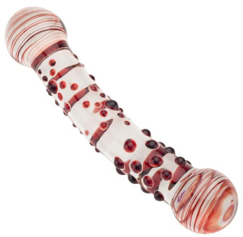 Nouveau. Godemichet en verre – gode en verre – Le étincelle Rouge