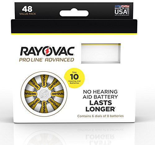 Rayovac Proline Advanced Mercury Free Hearing Aid Batteries, size 10A, 48 pack
