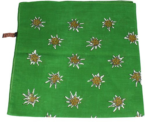 Breiter Edelweiß Trachtentuch Nickituch Trachten-Nickituch Schal Tuch | 100% Baumwolle, 50 x 50 cm