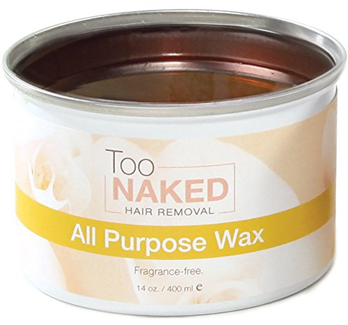 Too Naked Hair Removal All Purpose Wax, Non-Sticky Salon Wax, 100% Vegan, Fragrance-Free, 14 oz.