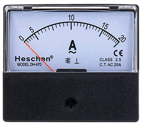 Heschen Medidor de corriente montado en panel rectangular DH-670 AC 0-20A Clase 2.5 CE listado