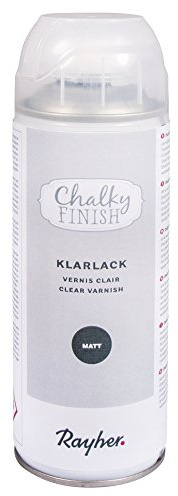 Rayher Chalky Finish Spray Klarlack, matt, Dose 400 ml, zum Sprühen, Schutzlack für den Innen- und Außenbereich, auf Wasserbasis, Mattlack, 34373000
