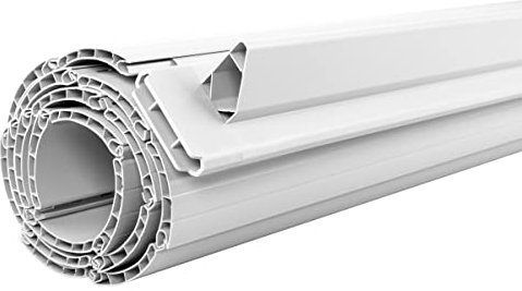 Schellenberg 20096 Rolladenpanzer Set PVC Maxi für 60 mm Stahlrohrwellen - 120 x 140 cm weiß, in der Breite kürzbar, inkl. Rolladen Aufhängungen, Kunststoff Winkelendleiste