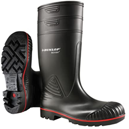 Dunlop Protective Footwear, A442031, Acifort Heavy Duty Full Safety, Schwarz/Rot, Größe 49 EU