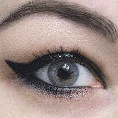 GLAMLENS Sehr stark deckende und natürliche graue Kontaktlinsen SILIKON COMFORT NEUHEIT farbig „Rose Gray“ + Behälter - 1 Paar (2 Stück) - DIA 14.00 - mit Stärke -4.00 Dioptrien