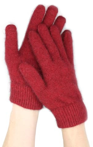 Native World Guantes de lana merino Possum para mujer, guantes suaves invierno para mujer, extremadamente cálidos (rojo baya, mediano), Berry Red, M