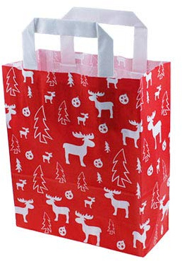 250 Papiertragetaschen, Elch, 18+8x22cm, 70gr.
