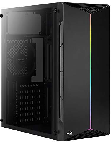 AeroCool SPLIT, PC-Gehäuse, ATX, Acrylglas, RGB 13-Modi, 12-cm-Lüfter Schwarz