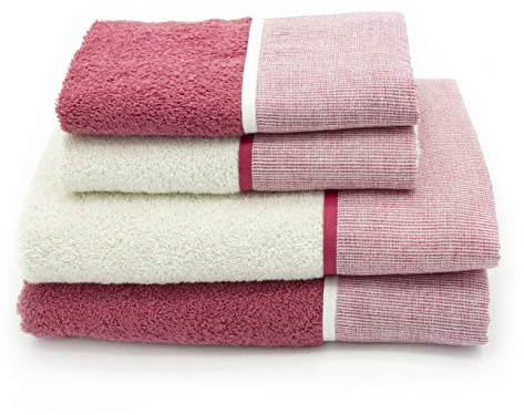 Creole Toallas de baño Riga, algodón, Frambuesa, 4 Unidades