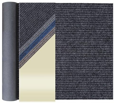 Primaflor Sauberlauf - Atlas, Anthrazit, 1,00m x 1,00m | Rutschfester Schmutzfangläufer Meterware | Robuster Küchenläufer nach Maß | Zuschneidbarer Teppichläufer Eingangsmatte für Flur & Windfang