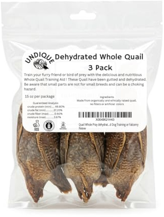 Quail Whole Pray dehydrated for Bird Dog Training or Falconry