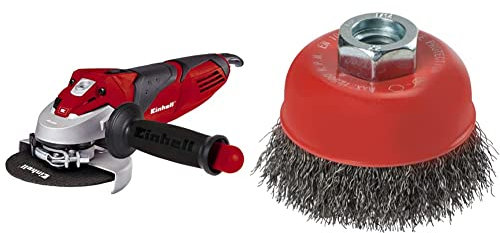 Einhell Winkelschleifer TE-AG 125/750 Kit (750 W, Spindelarretierung, vibrationsarm, inkl. 1x Diamant-Trennscheibe, Trennscheibenschutz, im Transport- und Aufbewahrungskoffer, Stahlbürste)