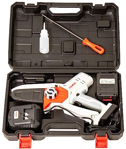 IKRA Akku Gehölzschneider ICMS 2011 inkl. 20V 2,0Ah Akku, Schnellladegerät, Koffer, Kettenfeile & Ölfläschchen