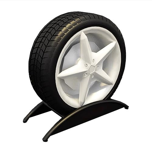 Porte-pneus Stockage de Pneus de Garage Noir Présentoir 1 Pneu/2 Pneus/4 Pneus, Support de Pneu en Métal Facile à Assembler, Bâti Réglable de Pneu de Porteur, Capacité de Charge 200 Kg (Size : 1 Tire