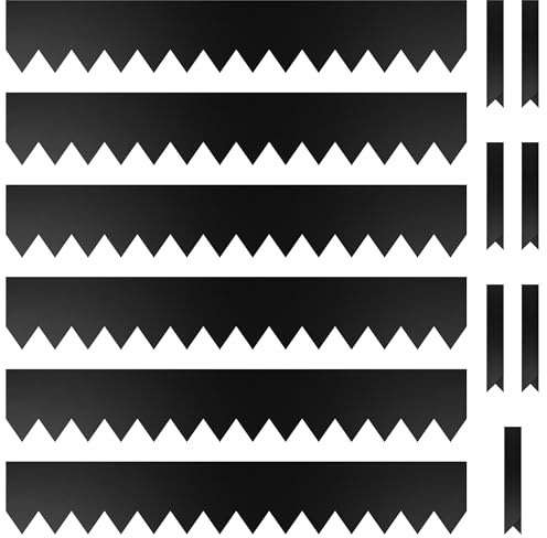 KOL Galvanized Steel Garden Lawn Edging, 6-Pack Black Bendable Metal Landscape Edging Strips - Heavy Duty Hammer-in Border with 7 Clips - 16-Gauge - 40 L x 6.5 H (20FT Total Length)