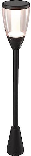 MEGATRON MT70016 Lampadaire solaire pour extérieur avec détecteur de mouvement 2 W Blanc chaud Noir