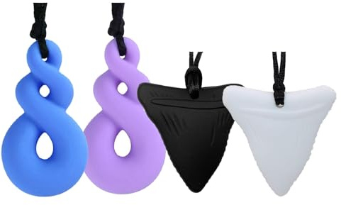 Collana da masticare, per bambini con autismo – collane da masticare in silicone resistenti e resistenti, per ragazzi e ragazze