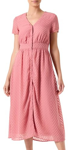 VIMICHELLE S/S V-hals midiklänning/KA, Gammal ros, 36
