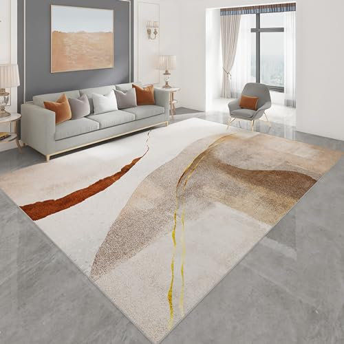 Teppich babyzimmer deko mädchen Zimmer Teppich Braun gelb minimalistische abstrakte Tinte Ölgemälde Design Kinder teppiche mädchen 140x200cm