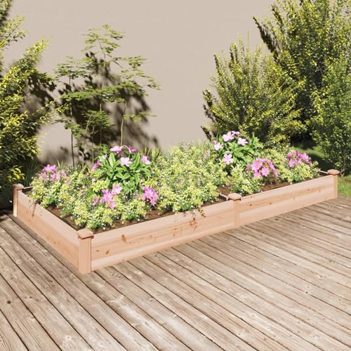 ShCuShan Hochbeet mit Einsatz 240x120x25 cm Massivholz Tanne Hochbeete FüR Garten Hochbeete-Kit