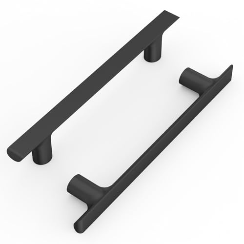 9BUILD 10 Pack 128MM Matte Black Cupboard Handles for Drawer&Wardrobe Kitchen Cabinet Handles Zinc Alloy UK0046