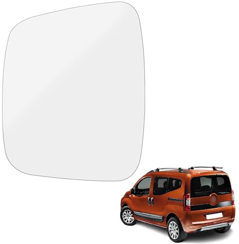 Ruolin Vetro Specchietto Retrovisore Sinistro, Vetro Specchio Retrovisore Esterno Auto Compatibile con Fiorino Qubo Nemo Bipper