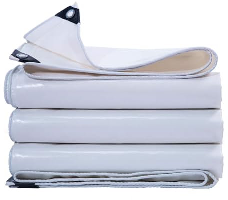 Plane, extra robuste, wasserdichte Abdeckplane, 1x1m, 1x1,2m, 1,2x1,5m, 1,5x2m, 2x3m, 3x 4m, PVC-Plane, geeignet für verstärkte Kanten von Dächern, Camping, Terrassen, Schwimmbädern, Booten(Size:5x8m)