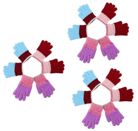 WRITWAA 9 Paare Strickhandschuhe Für Kinder Warm Gestrickt Skihandschuhe Für Kleinkinder All-finger-handschuhe Kinderhandschuhe Fleece-handschuhe Schneefäustlinge Für Kinder Stricken