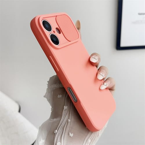 ADKOT Custodia morbida in silicone per protezione obiettivo fotocamera scorrevole per iPhone 15 14 Plus 13 12 11 Pro X XS XR Max 8 7 SE Bumper Cover, rosa, per iPhone 12 Mini