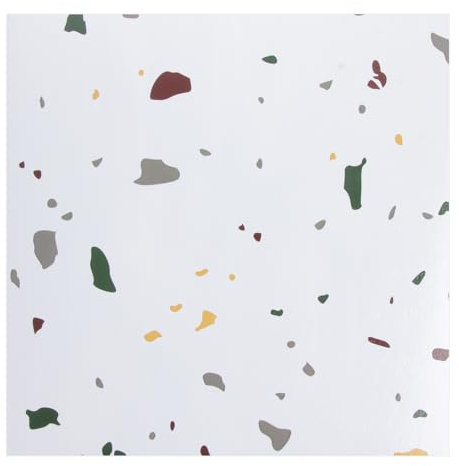 LDXDRU 40 Pack 30cm x 30cm Self Adhesive Floor Tiles, Waterproof PVC Flooring Tiles, White Granite Peel and Stick Vinyl Flooring for Bathroom Kitchen Living Rooms