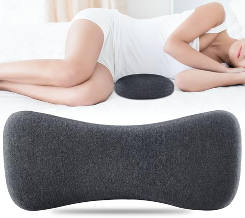 Hapiclody Lumbar Support Pillow for Sleeping Memory Foam Lumbar for Lower Back Pain Relief Back Support Pillow for Side,Back and Stomach Sleepers-Bed Wedge Bolster Pillow Bed Rest Pillow