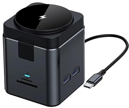 Hub multipuerto 9 en 1 tipo C 4K a 30Hz HDTV SD/TF 10W cargador USB inalámbrico USB C Hub portátil tablet RJ45 estación de acoplamiento