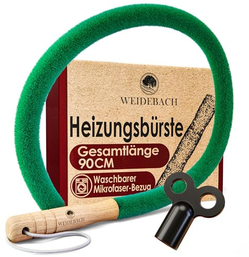 WEIDEBACH Radiatorborste, V.3.0, 90 cm total längd / 40 cm borste av mikrofiber, radiator rengöringsborste djurhår, radiatorborste kommer i alla vinklar