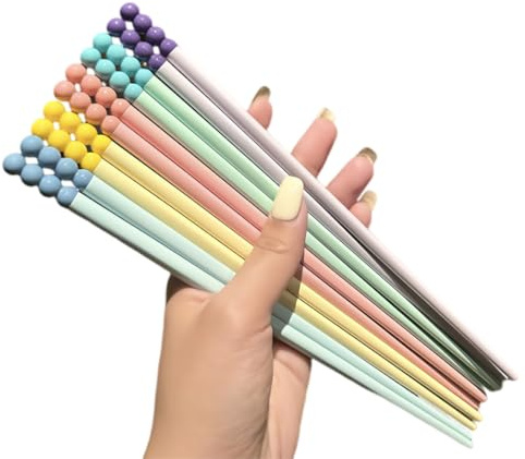 JEYORZY 5 Paia Bacchette Riutilizzabili - Lavabili in Lavastoviglie, Motivo per Incisione, Bastoncini Giapponesi, Set Regalo Sushi