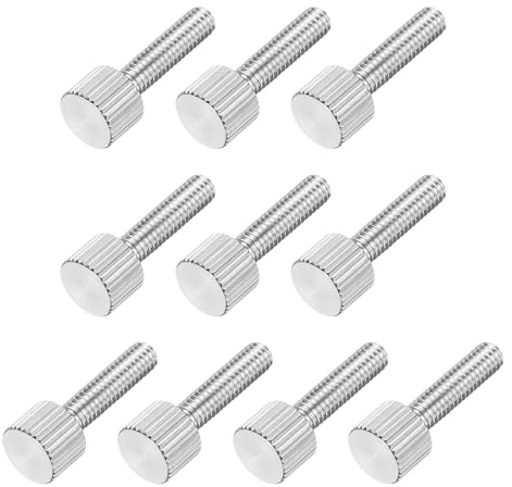 QUARKZMAN 10 Stk M4 x 16mm Rändelknopfschrauben 304 Edelstahl Flachkopf Vollgewinde Rändelschrauben Befestigungselemente Für Haushalt Elektronik Maschinen