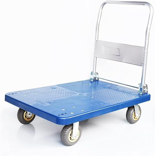 GSACLKES Warenwagen, 4Wheel Handwagen Mit Drehgelenk & Verriegelungsfunktion 360 Grad Transport Kompaktwagen Mit Klappgriff Einfache Lageruvielseitige Push Wagononecolor4I/Einfarbige/4Inchwheelsgrün