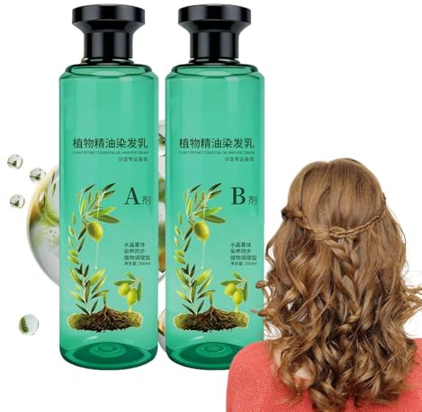 Holdes Colorant Capillaire | Crème Réparatrice à l'Huile Végétale 260ml | Lot de 2 Teintures pour Cheveux Femmes | Couverture Cheveux Blancs-Gris Adultes Seniors Coiffeurs