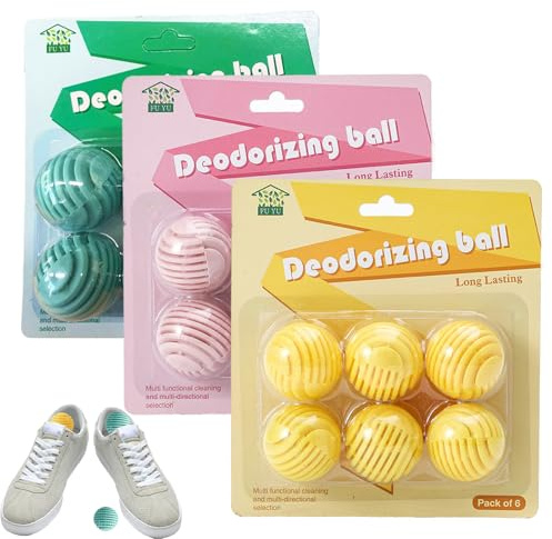 18 Pcs Shoe Freshener Balls, Shoe Deodorizer, Odor Eliminator for Footwear, Long-Lasting Freshness Balls for Sports Shoes, Football Boot Deodoriser