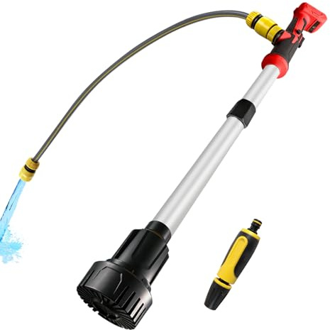 Pompe à eau submersible sans fil compatible avec Milwaukee M18, débit 3600 l/h, pompe portable pour vider les citernes, les bassins, les bateaux (rouge pour Milwaukee)