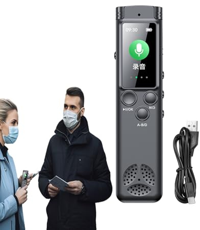 Appareils d'enregistrement pour réunions, enregistreurs vocaux pour réunions - Enregistreurs vocaux protégés par mot de passe - Réduction du bruit, double microphone, dictaphone de qualité HD pour jou