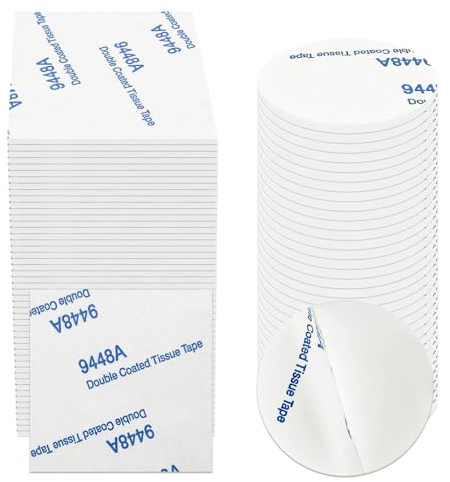 Ravytha 100 Piezas Cinta Doble Cara Extrafuerte, Pads Adhesivo Cinta Adhesiva, Almohadillas Adhesivas de Espuma, Cuadrado & Redondo, para Paredes y Pisos, Puertas, Plásticos, Vidrios, Metales