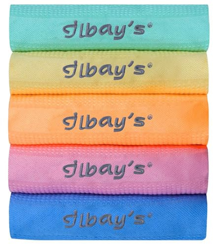 ilbay's Chiffons en microfibre pour un nettoyage sans traces sans détergent - Lingettes polyvalentes pour voiture, cuisine, salle de bain et plus - Chiffons pour fenêtres (5, 40 x 60 cm)